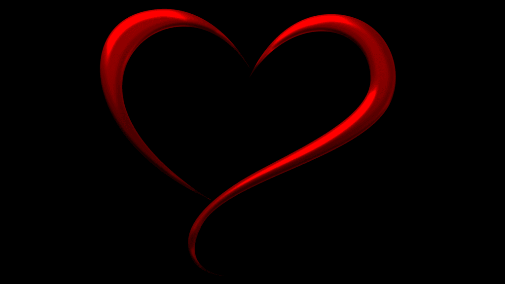 red, black, heart